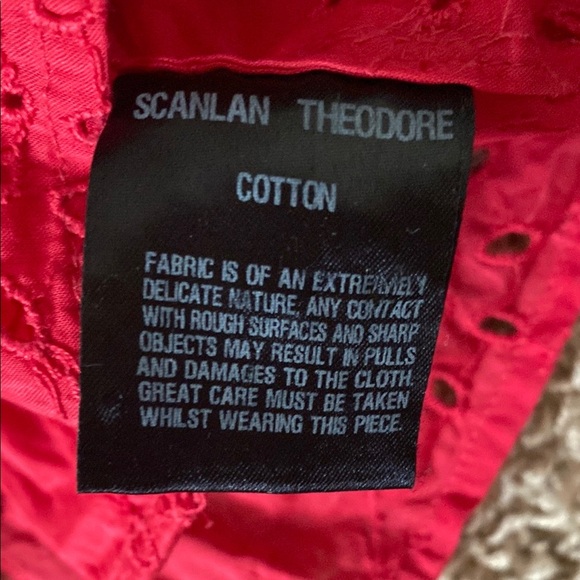 Scanlan Theodore Red Eyelet Button Down Blouse - Picture 5 of 5